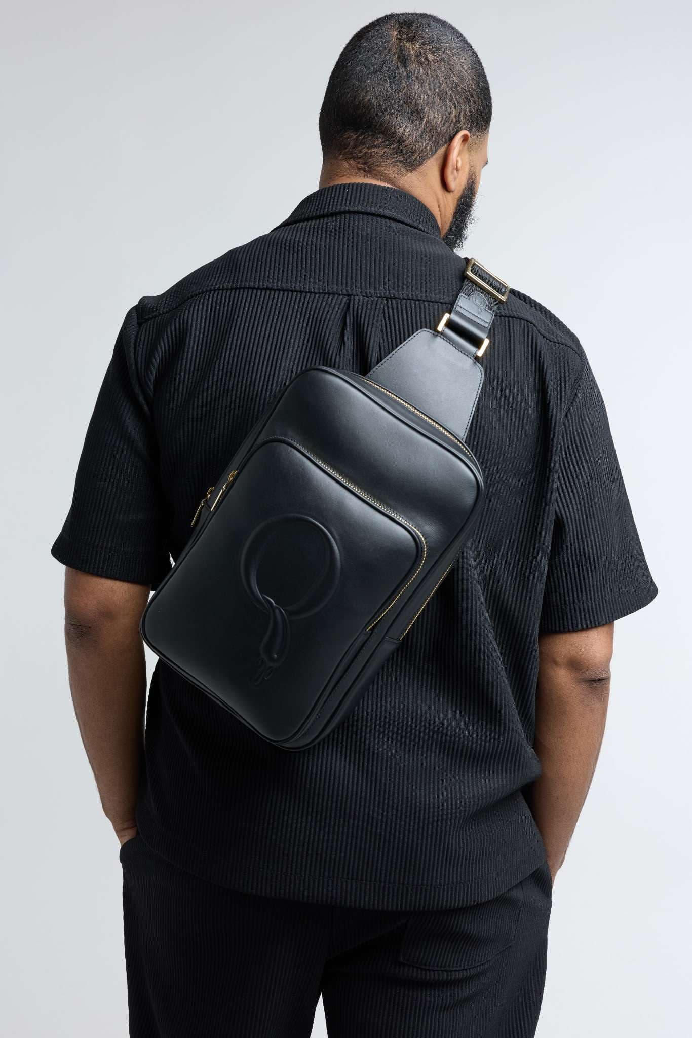 Rear view of the Statement Sling worn across the back